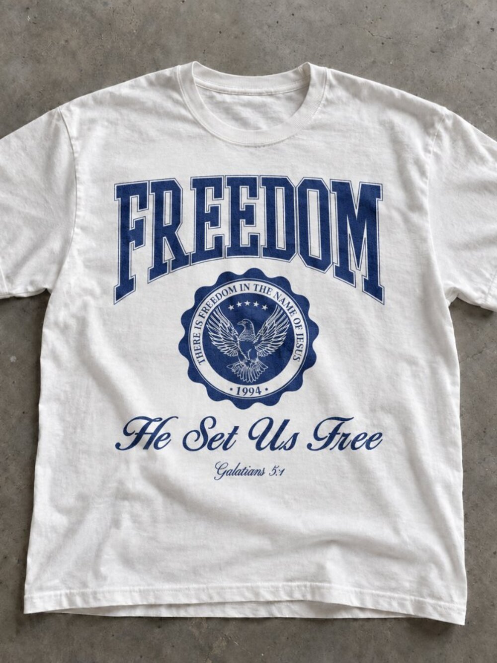 GIldan Galatians 5:1 White T-Shirt